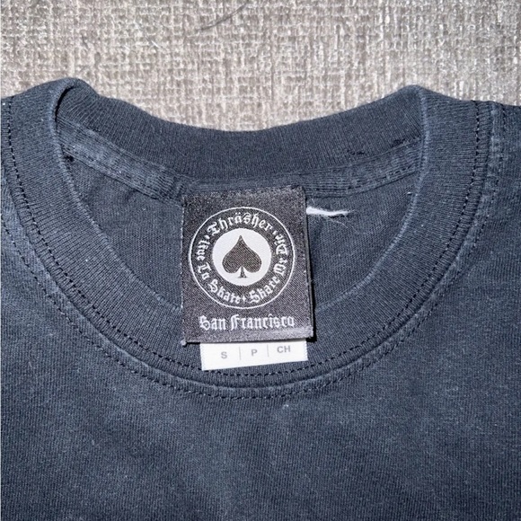 Thrasher Flame T-shirt black size S - Picture 2 of 2